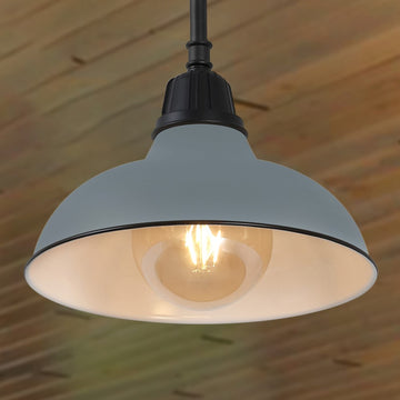Jasper 12.25" Farmhouse Industrial Indoor/Outdoor Iron LED Pendant